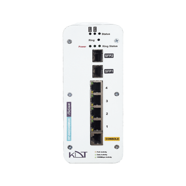سوئیچ شبکه صنعتی PoE کی دی تی مدل KP-0402H4SMIUH